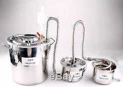 10-100L 3 Pots Home Distiller Moonshine Still Vodka Water Alcohol Oil Brew Kits