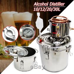 10-30L Alcohol Distiller Boiler Moonshine Still Spirits Copper Water Brew