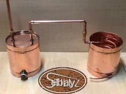 10 Gal 4 Cap Logic Copper Moonshine Still with Thumper+Worm And Electric Heat