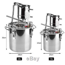 10L/20L Wine Alcohol Water Distiller Moonshine Still Boiler Stainless Copper New