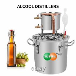 10L/2GAL 2POTS Alcoho Moonshine Distiller Copper Wine Maker Water Still Boiler