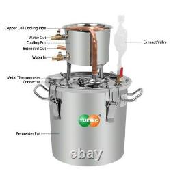 10L/2GAL 2POTS Alcoho Moonshine Distiller Copper Wine Maker Water Still Boiler