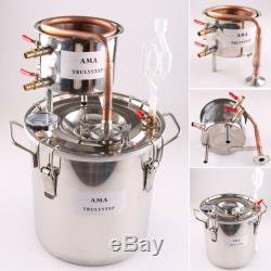 10L-30L Copper Moonshine Still Water Alcohol Distiller Stainless Brewing Set