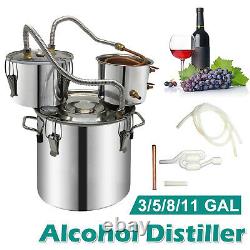 11Gal Moonshine Still 30L Water Alcohol Distiller Home Brewing Kit +Copper Tube
