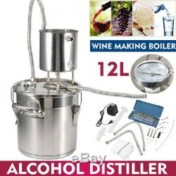 12L Alcohol Distiller Stainless Steel Moonshine Copper Still Water Home Brew Kit
