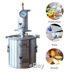 12L Stainless Steel Moonshine Still Home Pure Water Alcohol Whiskey Distiller