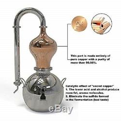 15 Liter 4 Gallon Copper Moonshine Still Alcohol Distiller Brew Wine Making Kit