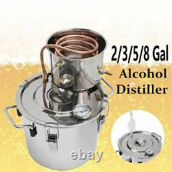 2/3/5/8 Gallon Copper Distiller Moonshine Ethanol Alcohol Water Still Boiler