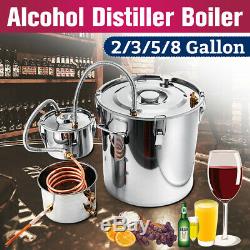 2/3/5/8 Gallons Moonshine Still Spirits Kit Water Alcoholic Distiller Boiler