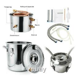 2/3Pots Home Alcohol Distiller Moonshine Still Boiler Stainless Copper 5 Gal 20L