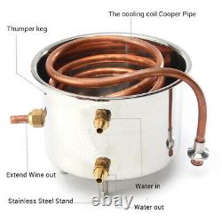 2/3Pots Home Alcohol Distiller Moonshine Still Boiler Stainless Copper 5 Gal 20L