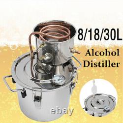 2/5/8GAL Copper Moonshine Ethanol Alcohol Water Distiller Still Stainless Boil