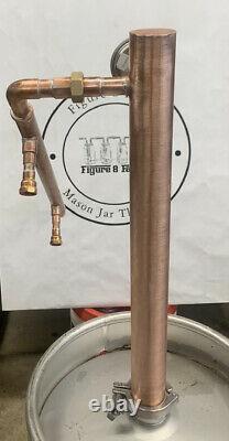 2 Column Still & 1/2 Condenser Arm-This Comes Soldered +1 Quart Thumper WithU