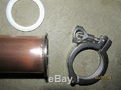 2 Copper reflux column E85 water moonshine still pipe 304 SS ferrule tri-clamp