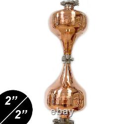 2 Copper whiskey helmet Tri clamp 2 inch Sandglass Distillation Column