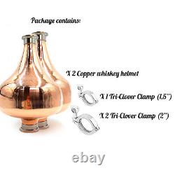 2 Copper whiskey helmet Tri clamp 2 inch Sandglass Distillation Column