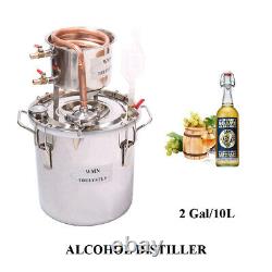 2 Gal /10L Moonshine Still Alcohol Brandy Oil Water Distiller Fermenter Cooler