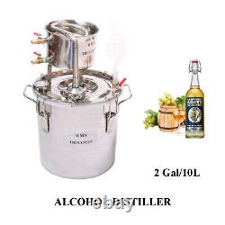 2 Gal /10L Moonshine Still Alcohol Brandy Oil Water Distiller Fermenter Cooler