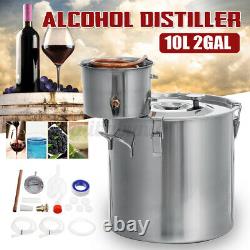 2 Pots Home Alcohol Distiller Moonshine Still Boiler Stainless Copper 2 Gal 10L
