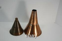 2 Vintage Heavy Copper Funnel Bleeder Moonshine Still Whiskey Distillery Brewery