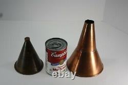 2 Vintage Heavy Copper Funnel Bleeder Moonshine Still Whiskey Distillery Brewery