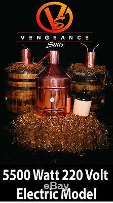 20 Gallon 5500 Watt ELECTRIC Copper Moonshine Still Complete Kit with Worm & Thump