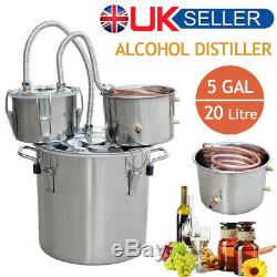 20L 3 Pots Alcohol Distiller Copper Moonshine Ethanol Water Wine Still Maker UK