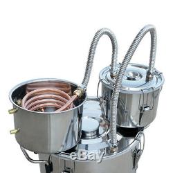 20L 5Gal Alcohol Distiller Moonshine Still Boiler Stainless Steel Copper UK