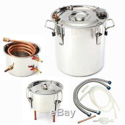 20L Alcohol Moonshine Copper Still Water Distiller Stainless Boiler Thumper