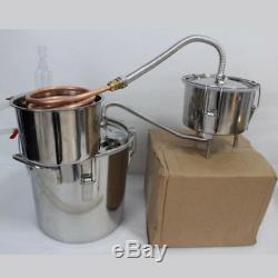 20L Alcohol Moonshine Copper Still Water Distiller Stainless Boiler Thumper