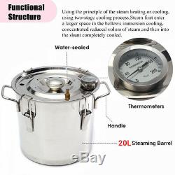 20L Home Brew Alcohol Distiller Water Distiller Stainless Copper Moonshine Still