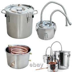 20L Moonshine 5 GAL 3POTS Alcohol Distiller Copper Wine Maker Water Still Boiler