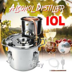 2GAL 10L Copper Distiller Moonshine Wine Water Alcohol Brewing Still Boiler