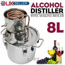 2GAL 8L Alcohol Water Distiller Copper Moonshine Ethanol Still Boiler Wine Brew