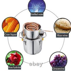 2Pots Home DIY Moonshine Still 5/8/10L Water Alcohol Distiller Boiler