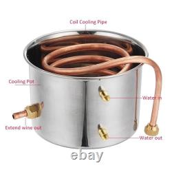 2Pots Home DIY Moonshine Still 5/8/10L Water Alcohol Distiller Boiler
