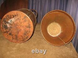 2pc Vintage Moonshine Copper Still & Huge Funnel Brass Srcew On Cap 16 Tall