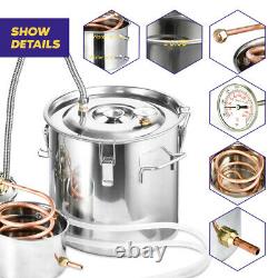 3/5/8 GAL Moonshine Alcohol Distiller Copper Wine Maker Water Still Boiler UK