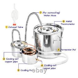 3/5/8 GAL Moonshine Alcohol Distiller Copper Wine Maker Water Still Boiler UK