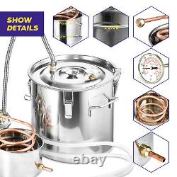 3/5/8 Gal Moonshine Alcohol Distiller Copper Wine Maker Water Still Boiler UK