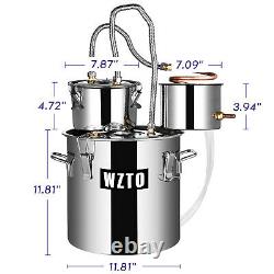 3/5/8 Gal Moonshine Alcohol Distiller Copper Wine Maker Water Still Boiler UK