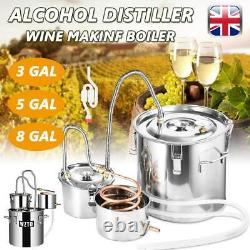 3 5 8 Gallon Water Alcohol Distiller Moonshine Ethanol Copper Boiler DIY Home UK
