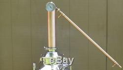 3 Copper Pot Still Column & Built in Condenser, Whiskey, Moonshine Head, withbook