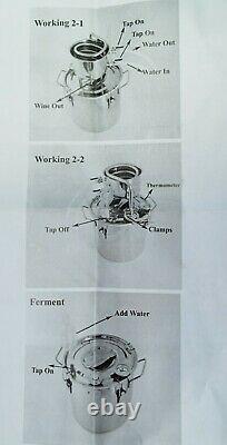 3 Gal 12 Liters Copper/Stainless Alcohol Moonshine Still Ethanol Spirits Boiler