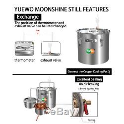 3 Pots 10-30L DIY Moonshine Still Spirits Brandy Distiller Essential Oil Water