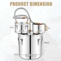 3 Pots 22L Stainless Steel Water Alcohol Distiller Moonshine Still Distiller