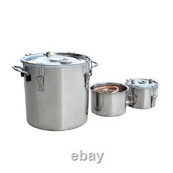 3 Pots 3 Gal Alcohol Distiller Moonshine Still Boiler 12L Stainless Steel Copper