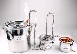 3 Pots Home Distiller Boiler Moonshine Still COPPER Alcohol Oil Brandy Brew Kit