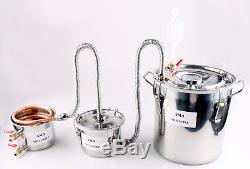 3 Pots Home Distiller Boiler Moonshine Still COPPER Alcohol Oil Brandy Brew Kit