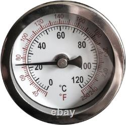 3 X 1/2 NPT Threaded Stainless Steel Thermometer Moonshine Still Condenser Bre